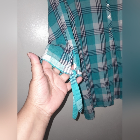 St John's bay women's light weight  plus size plaid blouse cotton size 2X - Picture 3 of 13